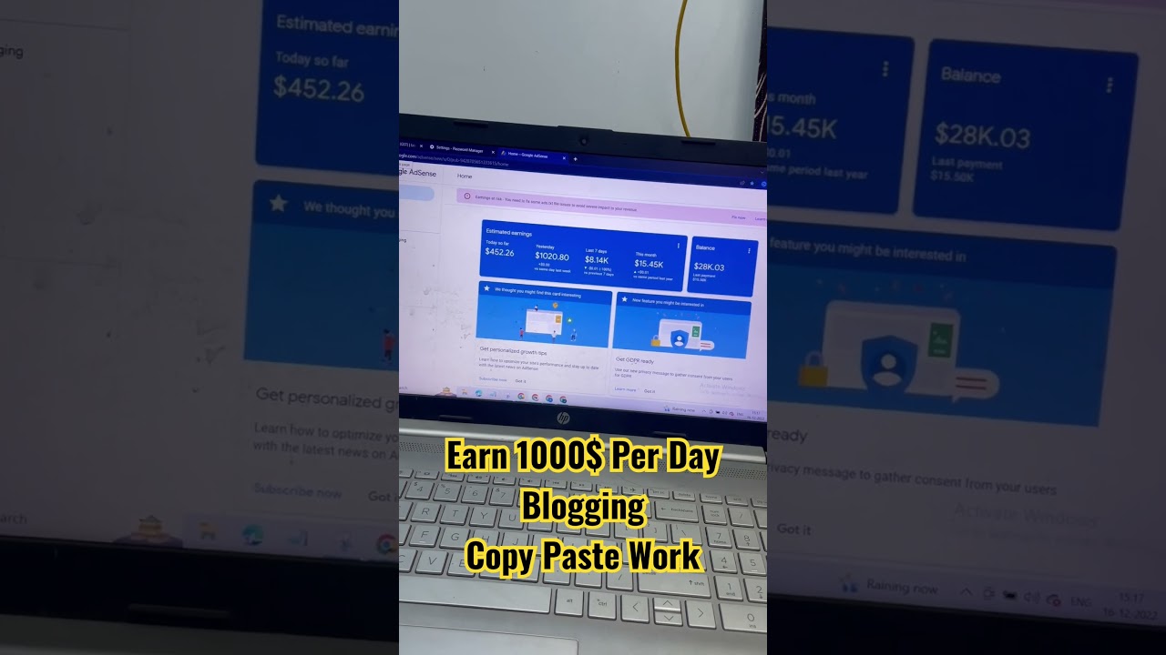 Earn 1000$ Per Day Blogging Copy Paste Work