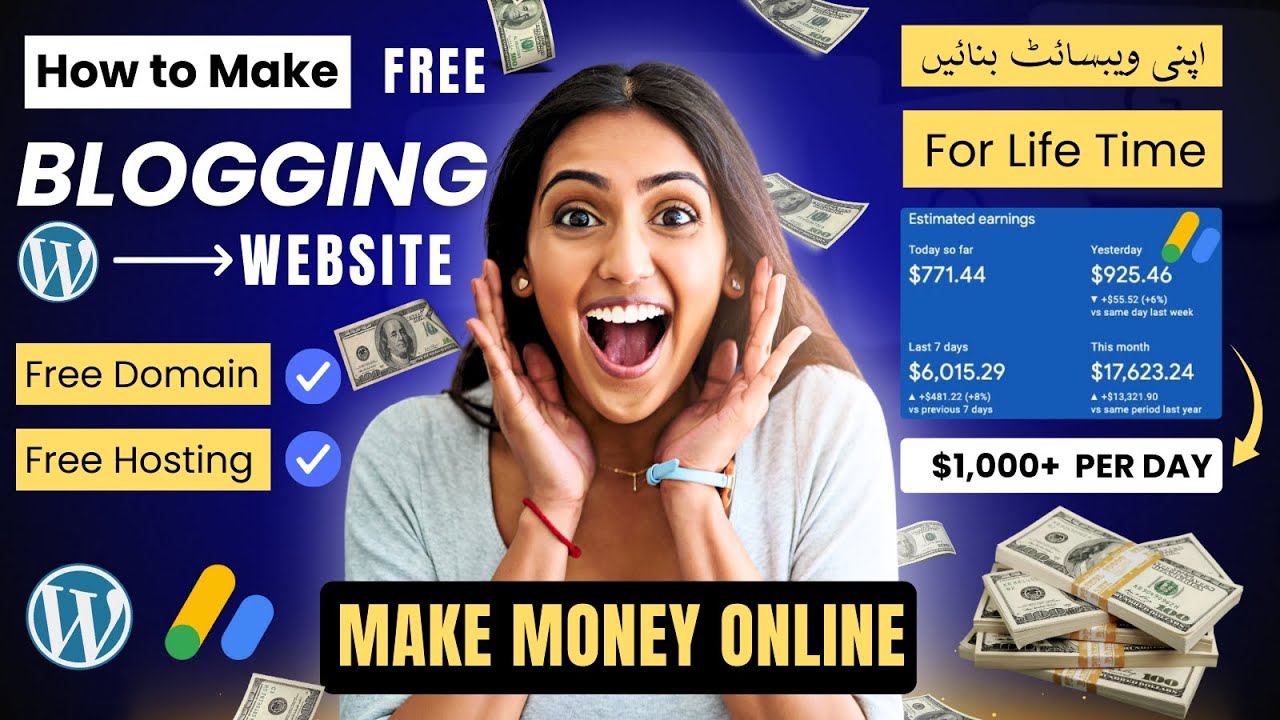 Start a FREE WordPress Blog & Make Money Online with Google AdSense | Create WordPress Blog Website