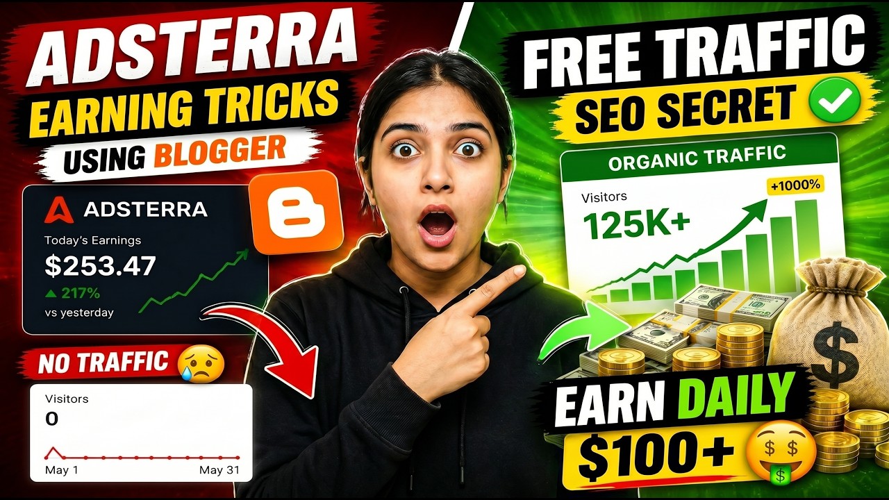 Adsterra Earning Method 2026 💰 | Blogger + Free Traffic Strategy (Step by Step)