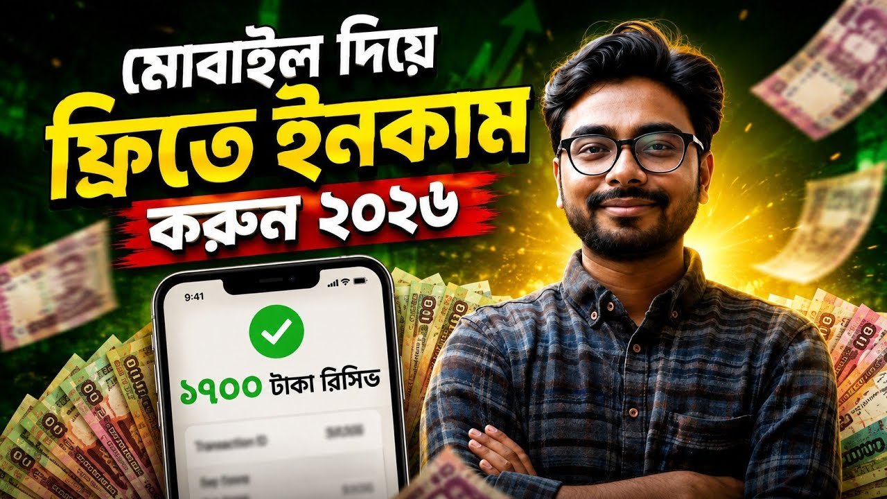 Free Income Site 2026। Online Income BD |অনলাইন ইনকাম ২০২৬ | মোবাইল দিয়ে ঘরে বসে ইনকাম |