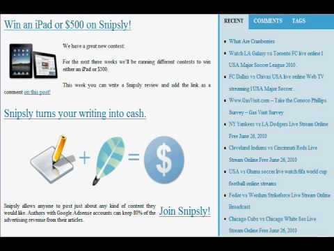 Earn Money Blogging On Snipsly