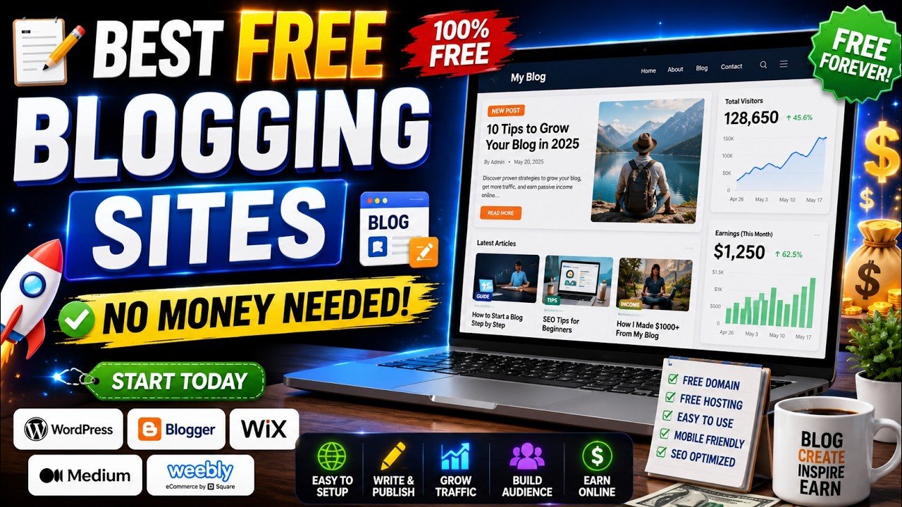 Best Free Blogging Sites to Start Your Blog Today (No Money Needed!)